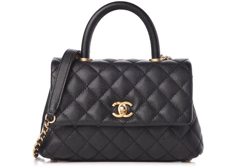 chanel mini 8 caviar black ghw|Chanel Coco Handle Flap Quilted Caviar Gold.